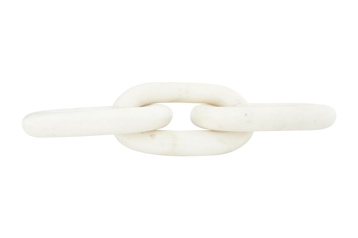 Bloomingville Decorative Marble Chain, Variegated White Tones