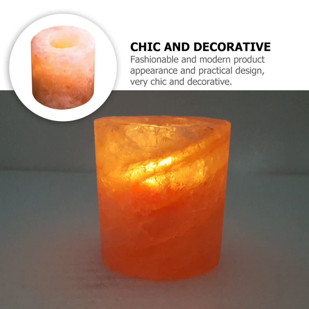 Sosoport Himalayan Crystal Salt Candle Holder Decorative Candlestick for Home Decor Meditation and Yoga for Living Room Bedroom and Outdoor Spaces