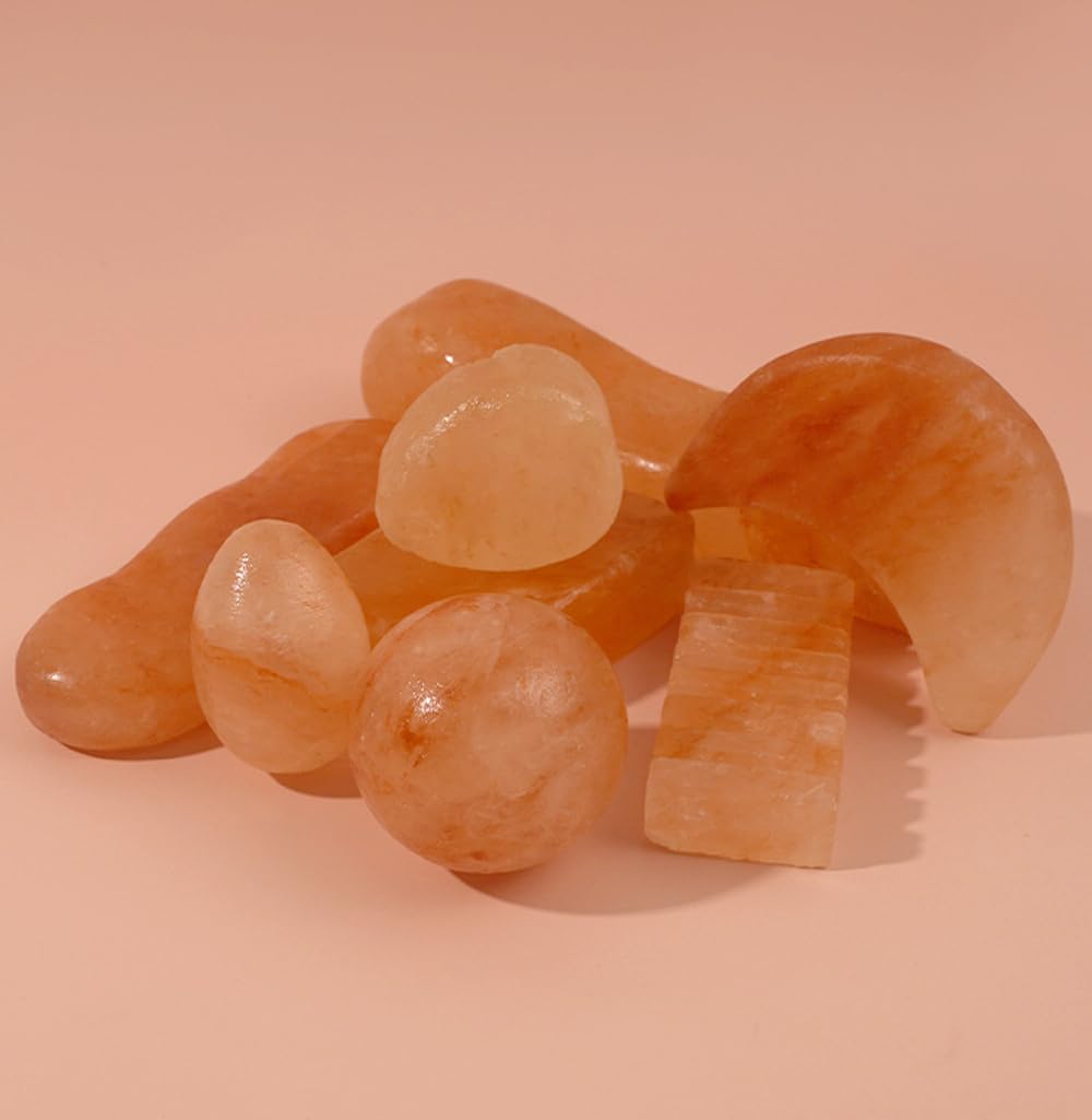 QYLHH 2 Pcs Ball Himalayan Salt Massage Stones Hot Massage Cold Massage Stones Set Warm Rocks Kit for Facial SPA1.97IN
