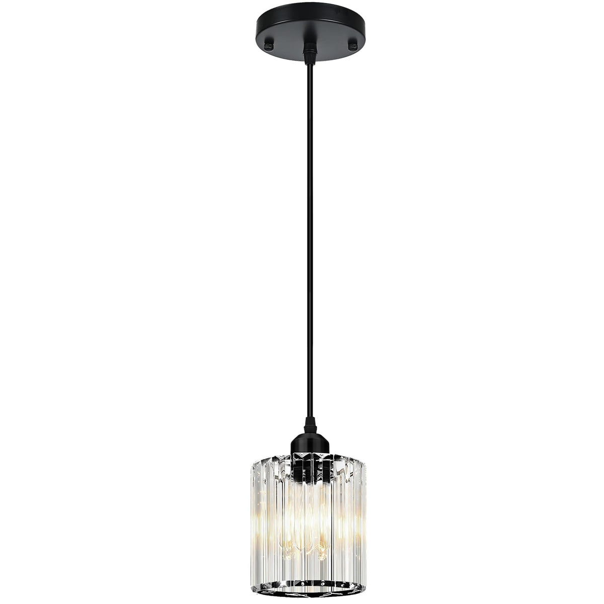 WKWKTOTO 1-Piece Pendant Lights Kitchen Island, Elegant Modern Island Lights for Kitchen with Crystal Glass – Luxury Kitchen Hanging Light for Kitchen Island, Dining Table, Entryway, Restaurant