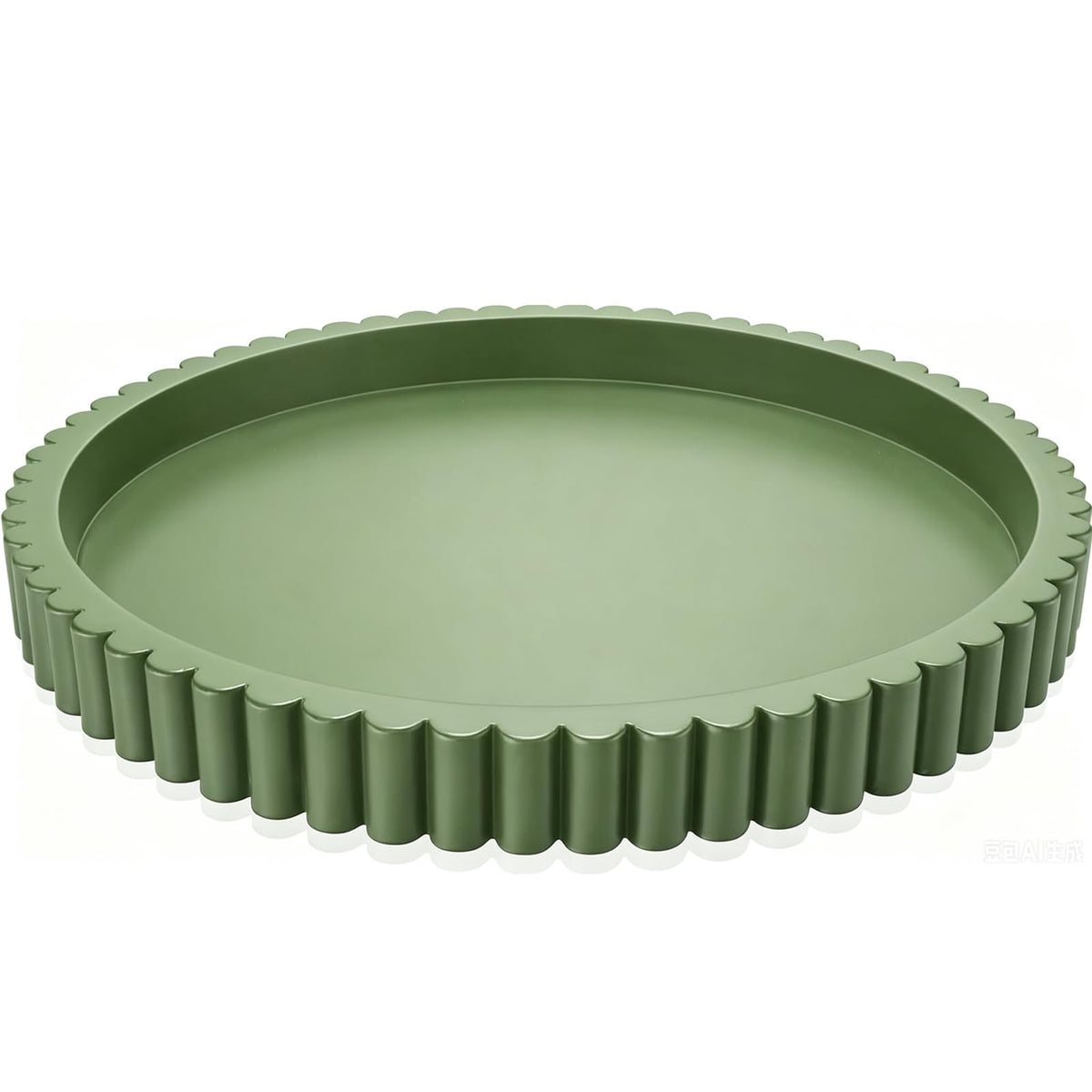 Handmade 12in Decorative Tray for Coffee Table Tray Decor, Green Wooden Decorative Round Tray for Kitchen, Living Room, Home Decor