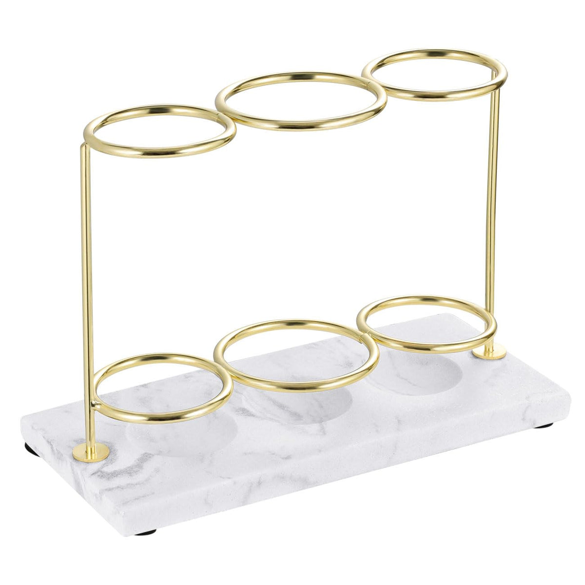 Emibele Electric Toothbrush Holder, 3 Slots 2-Layer Resin Electric Toothbrush Holder Bathroom Toothpaste Razor Storage Non-slip Organizer for Bathroom Toothbrush Toothpaste Cleanser, Gold Marble White