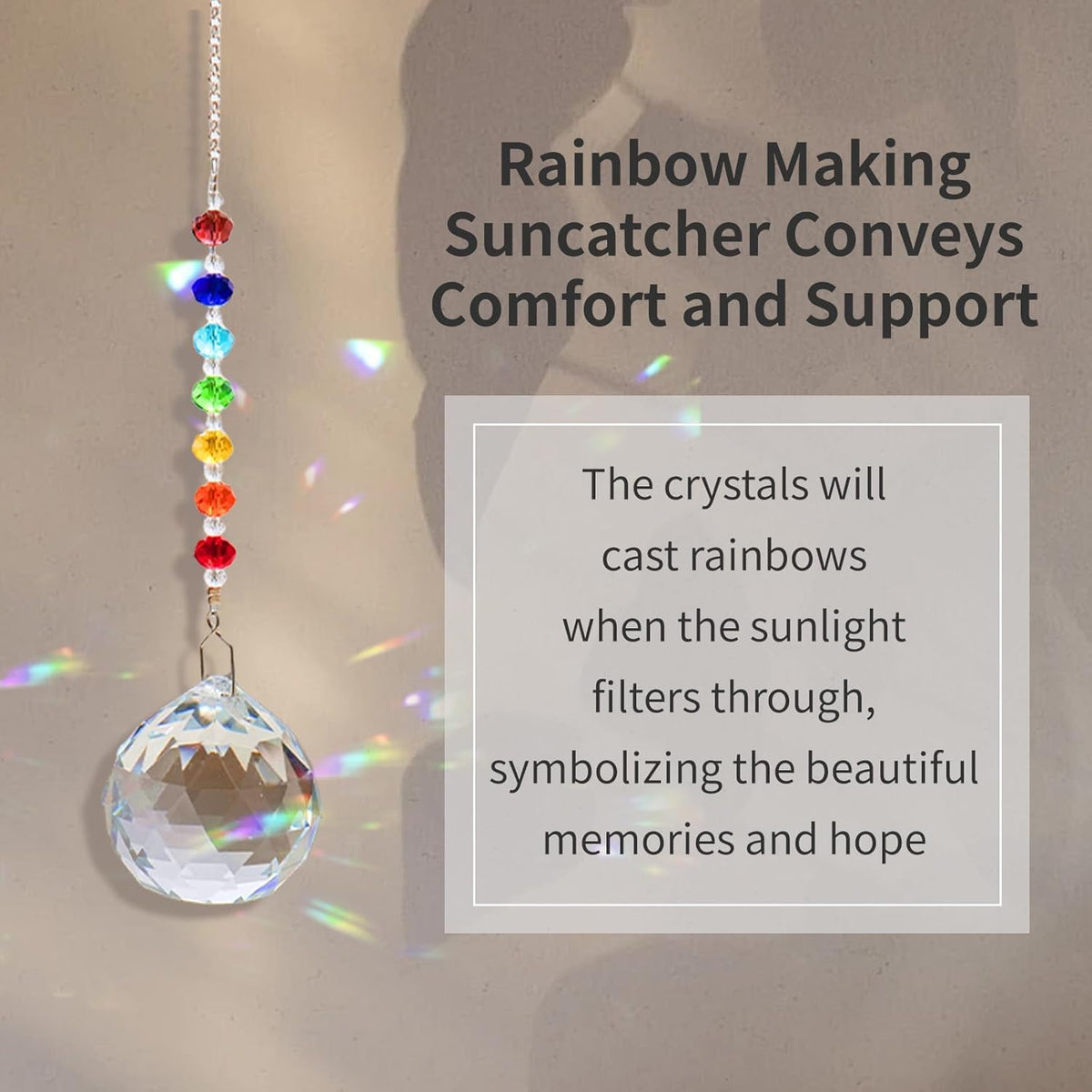 HEGELDA Cat Memorial Gifts for Loss of Cat, Crystal Sun Catcher with Sympathy Poem Card, Refractive Prism Hanging Ornament, Pet Bereavement Keepsake, Premium Gift Box Included