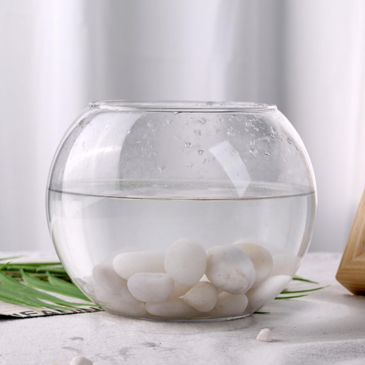 DomeStar 2.7lb White Rocks for Landscaping, White Garden Rocks Polished Pebbles Garden Stones, Pebbles for Indoor, Walkways, Yard, Plants, Aquarium Fish Tank,Vase Filler Decor