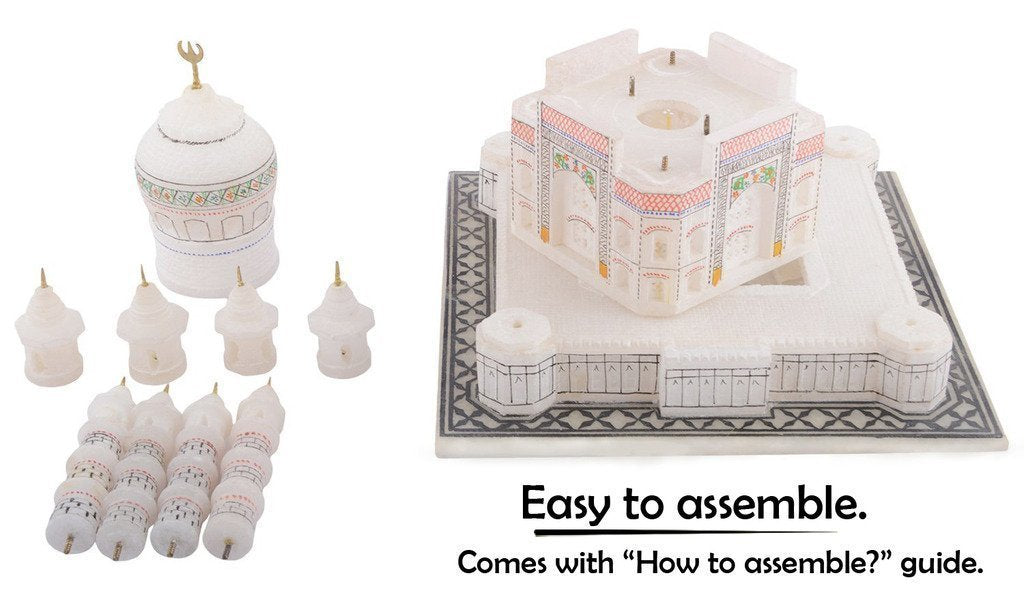StonKraft - Taj Mahal Tajmahal Marble Replica Model India Agra Souvenir Collection (6" x 6" Inches)