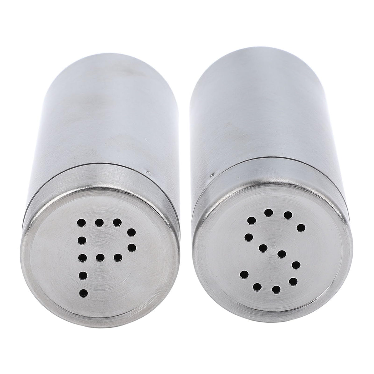 2 Pack Salt and Pepper Shakers Set, Stainless Steel Salt Pepper Shaker Seasoning Bottles with Perforated "S" and "P" Caps, Dining Table Silver Shakers for Home Cooking Restaurants Bar BBQ