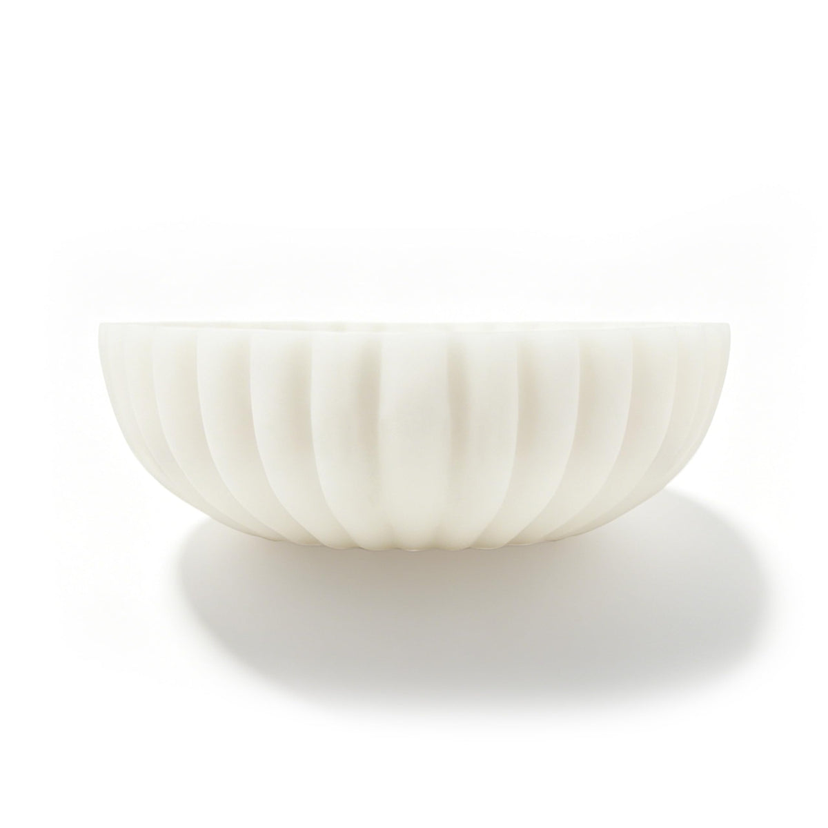 iAmoy White Decorative Bowl, Marble Style Catchall Bowl for Entryway Console Coffee Table Shelf, 10” Scalloped Fluted Decorative Centerpiece Living Room Decor Dresser Organization