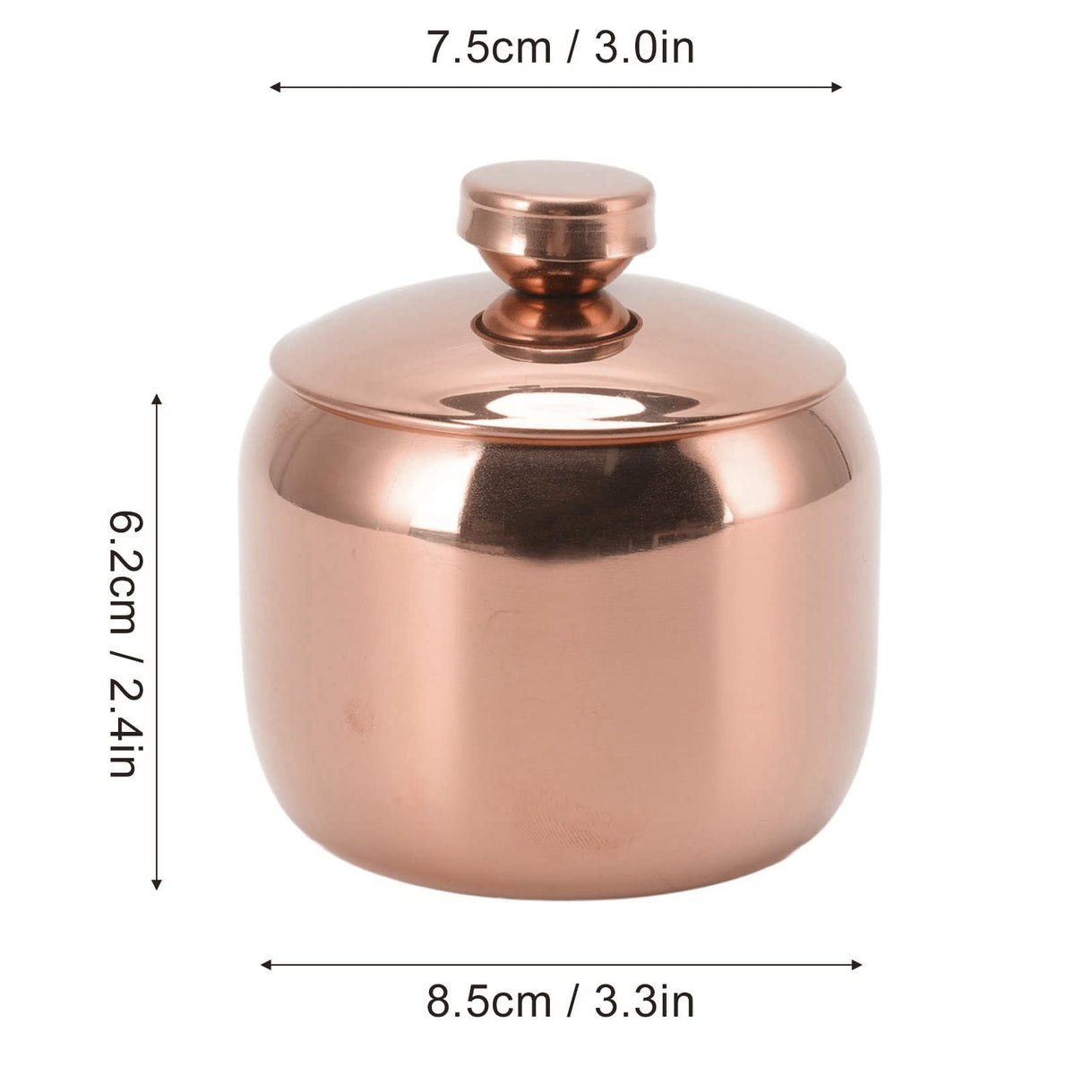 Locadence Stainless Steel Seasoning Box, Condiment Canisters Pots, Sugar Storage Bottle with Lid for Salt, Sugar, Sesame Seeds, Home Kitchen Restaurant (Rose Gold)