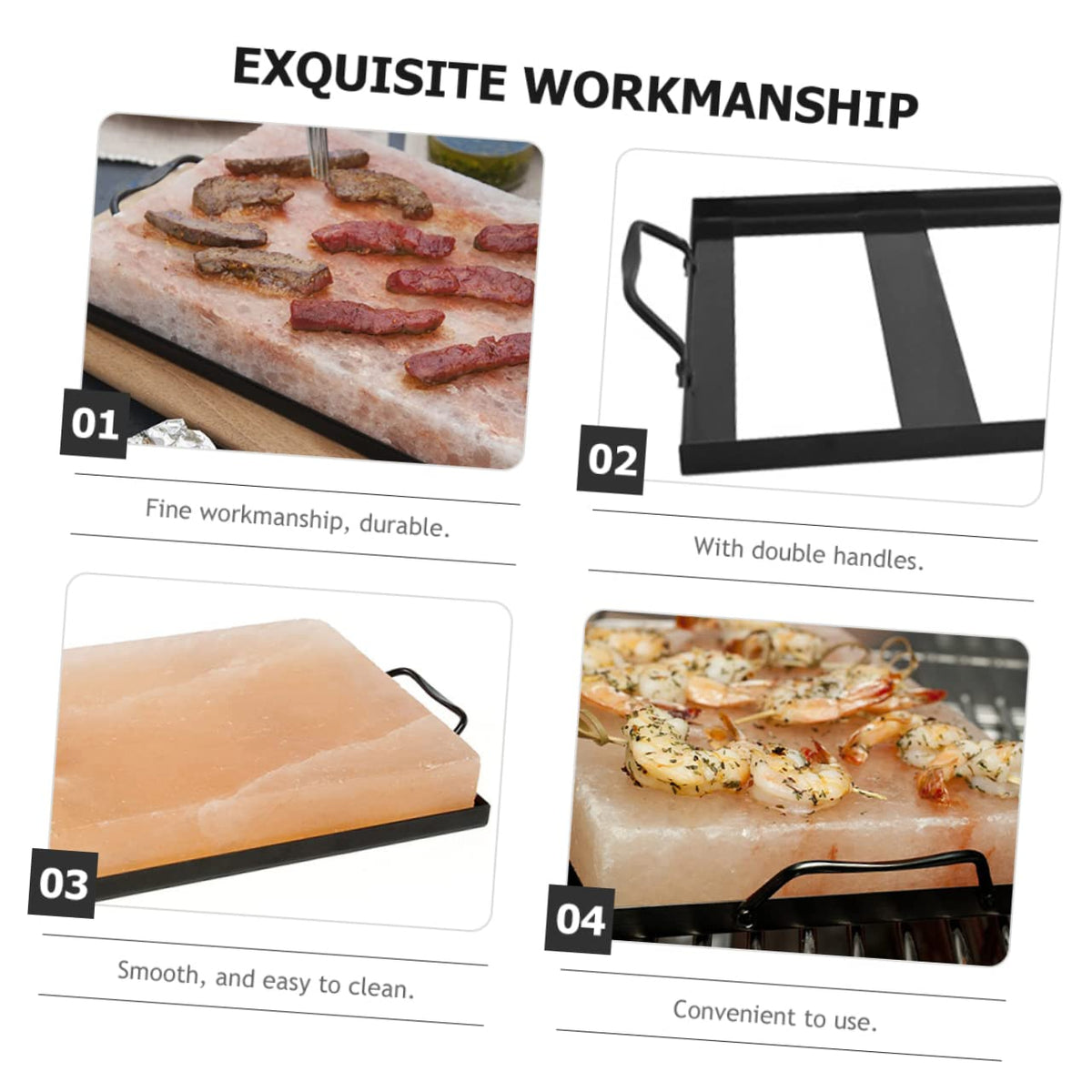 IWOWHERO Salt Block Holder Metal Salt Plate Tray Holder Edges for Easy Cleaning for Home BBQ