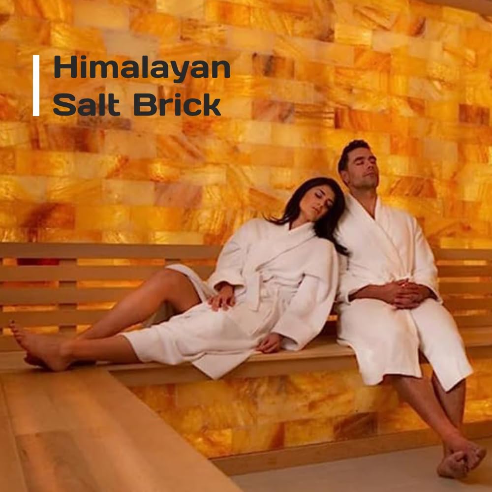 Himalayan Salt Bricks for Sauna and Spa 8"x4"x2"-Himalayan Pink Salt Tiles for Home Décor and Salt Wall | Pack of 20 Bulk Salt Block