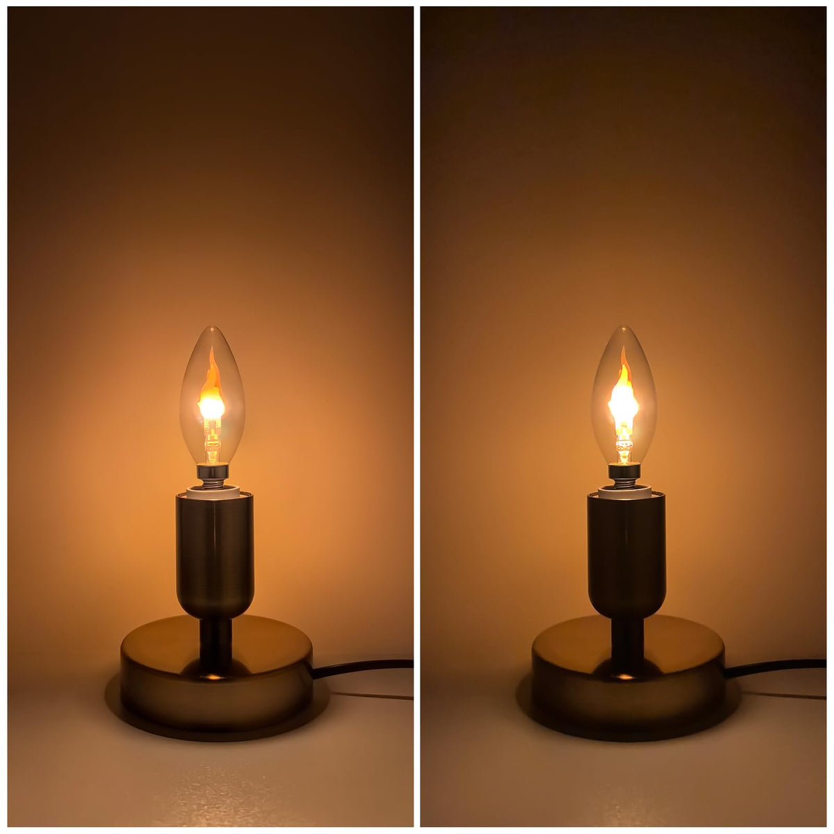 XIAOKALAMI C35/B11 LED Flame Effect Light Bulb E12 Flickering Candle Light Bulbs for Holiday Gifts Home Hotel Bar Party Decoration Non-Dimmable 6pack