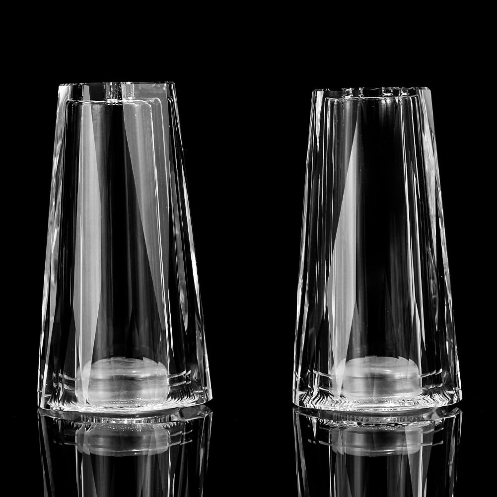 Maxistal Salt and Pepper Shaker Set Spice Dispenser Refillable Design Cut Crystal Seasoning Shaker Kitchen Decor for Cooking Table,RV,Dinner Party,Camping BBQ (T-03)