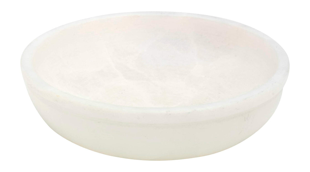 Handcrafted Soapstone Incense Bowl – White Scrying Bowl for Smudging, Diameter 3.93 Inches, Natural Stone Aromatherapy Dish, Decorative Meditation Vessel, Eco-Friendly Incense Holder