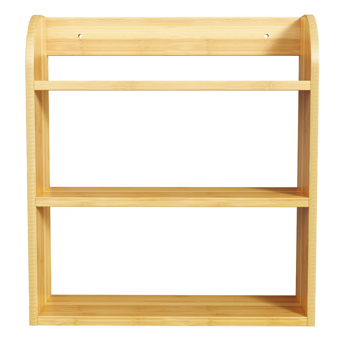 ROMGUAR CRAFT 3 Tier Bamboo Spice Rack, Countertop or Wall Mounting Wood Spice Jars Organizer Shelf for Kitche, Pantry (Natural)