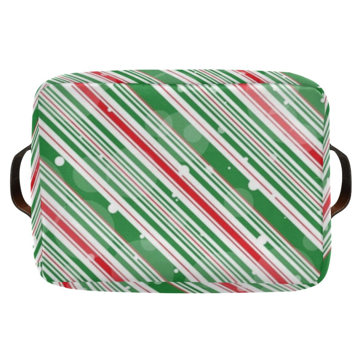 ZAZYXTJ Christmas Storage Basket for Shelves Foldable Open Storage Bin Waterproof PE Coating Closet Organizer with Handles for Home Office Nursery Kids Shelves Desks