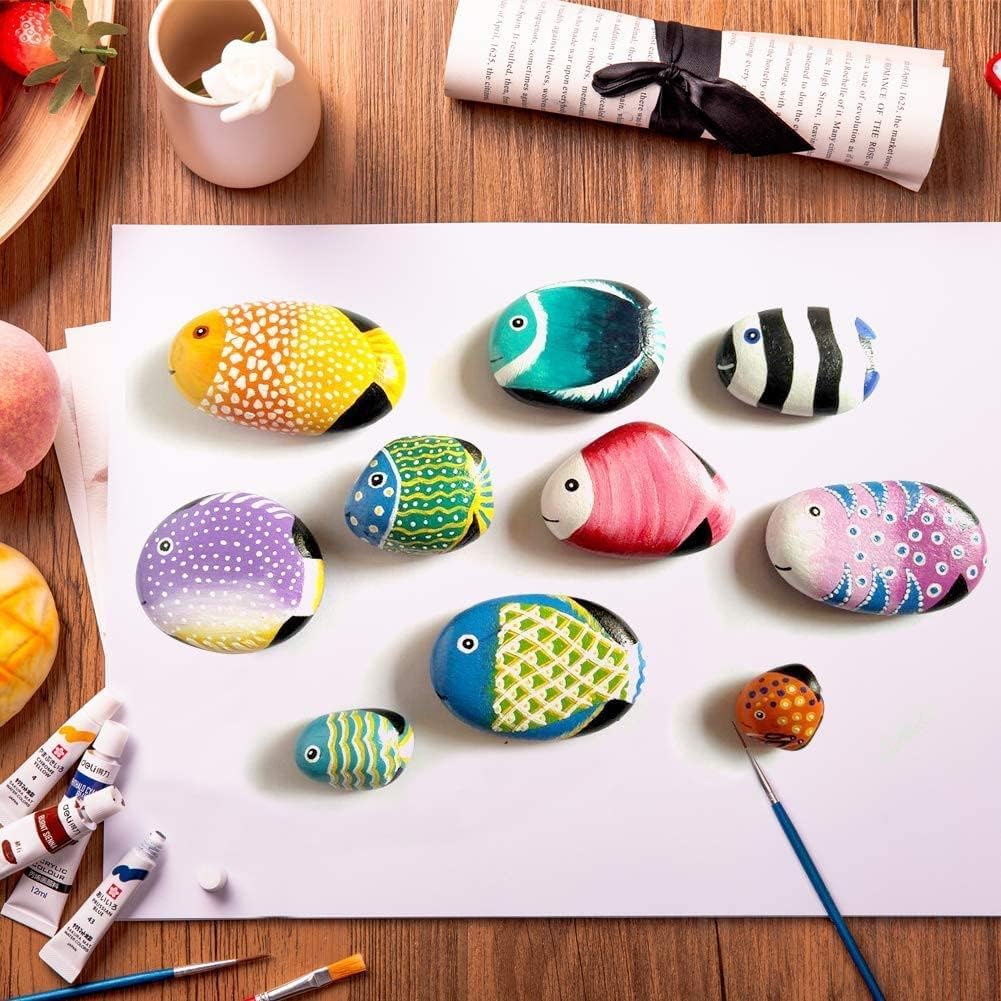 Lifetop 100 PCS Rocks Bulk for Painting, River DIY Rocks Flat & Smooth Kindness Rocks for Crafts, Decoration, Medium/Small Rocks for Painting,1.5"-3" Hand Picked for Painting Rocks (Medium +Small)…