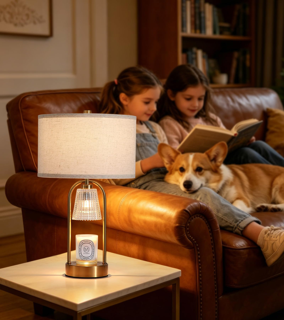 ANANAN 2-in-1 Table Lamp Candle Warmer Lamp with Timer & Dimmer,Large Wax Melt Warmer Modern Bedside Lamp for Bedroom Living Room Home Decor Birthday Gifts for Women D12.5 x H21.2“ Bulbs Included