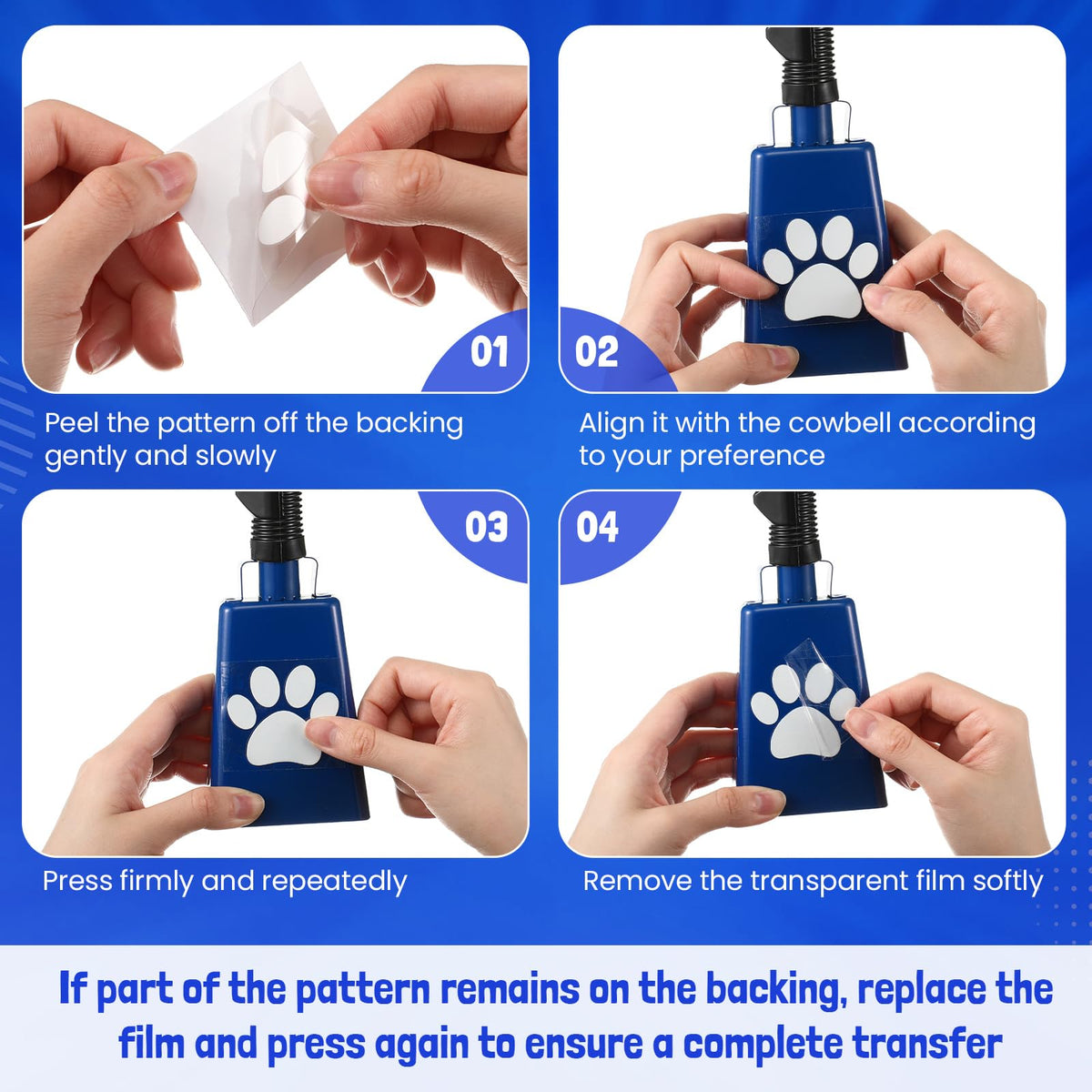 Teyva Daily 4 Pack 9 Inch Metal Cowbells with Handle DIY Loud Noise Makers for Party Accessory Cheerleading Centerpiece Decor for School Cheers Sports Match Game Outdoor Activities