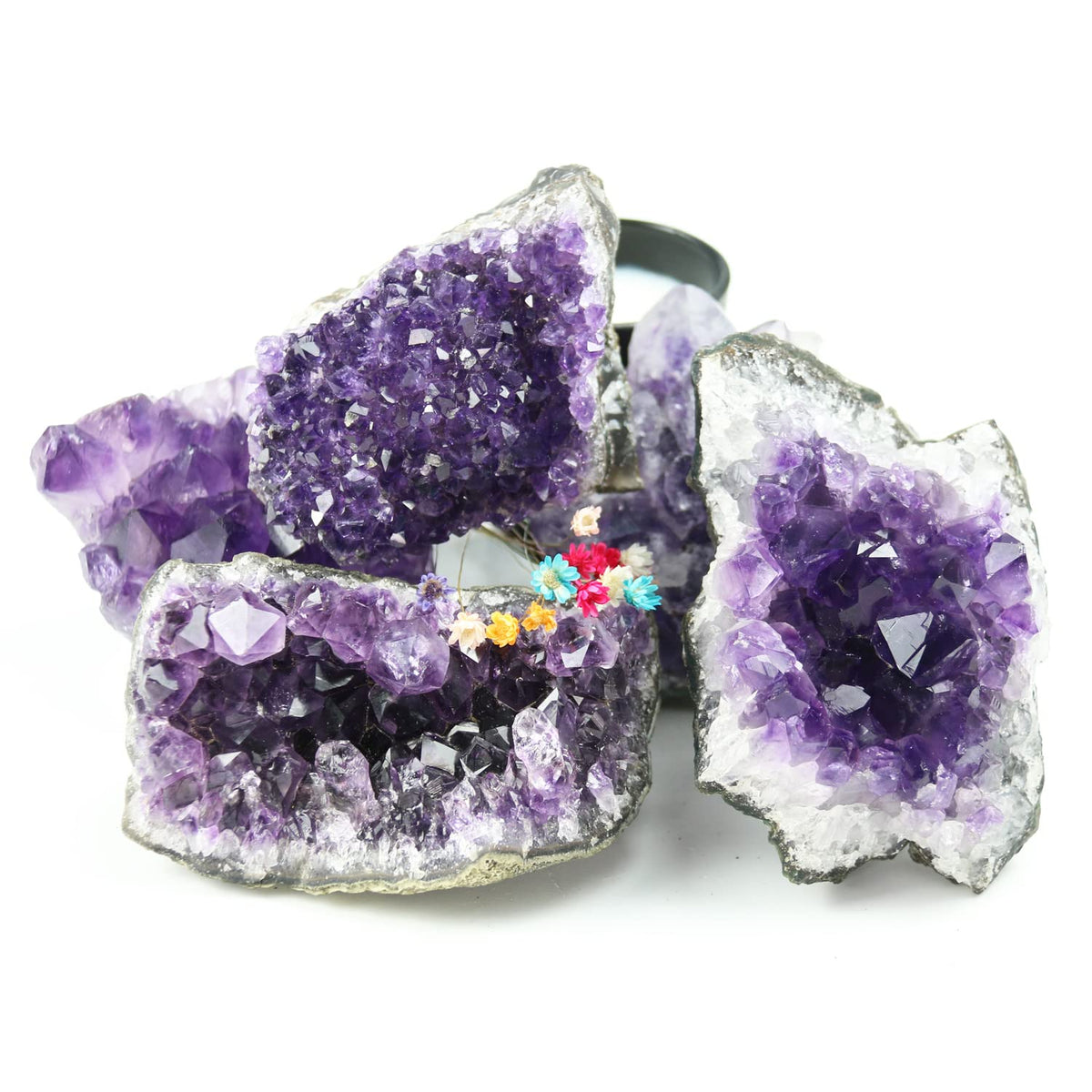Nvzi Amethyst Crystals, Amethyst Cluster, Amethyst Clusters for Witchcraft, Amathesis Crystal, Raw Amethyst, Natural Amethyst Geode Cave Crystals and Healing Stones(0.5Lb)