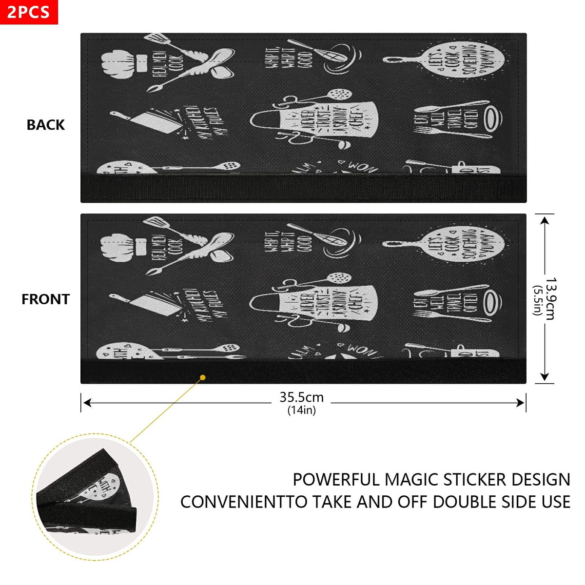 Kitchenware Cook Refrigerator Door Handle Covers Never Trust A Skinny Chef Kitchen Appliances Gloves For Microwave Dishwasher Fridge Door Cloth Protector 2pcs