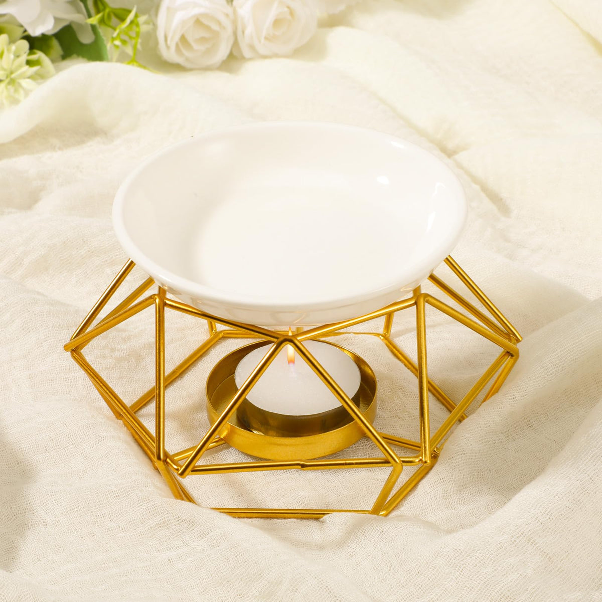4 Pcs Romantic Essential Oil Burner Black Metal Wax Melt Bird Nest Style Tealight Wax Warmer Delicate Tealight Candle Holder Candle Tart Burne Home Wedding Decoration