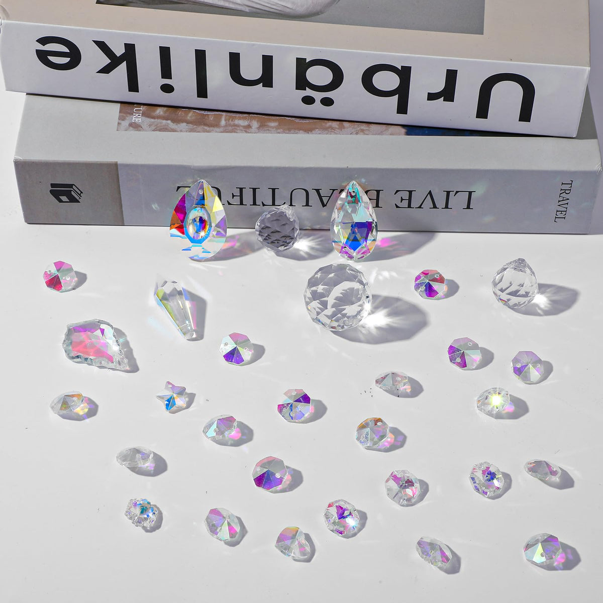 DIY Suncatcher Kits 400 Pcs Sun Catchers Making Kit Art and Crafts for Adults Prism Hanging Decorative Suncatcher with Crystals Rainbow Ball Maker for Window Garden Home Wedding Christmas Decor