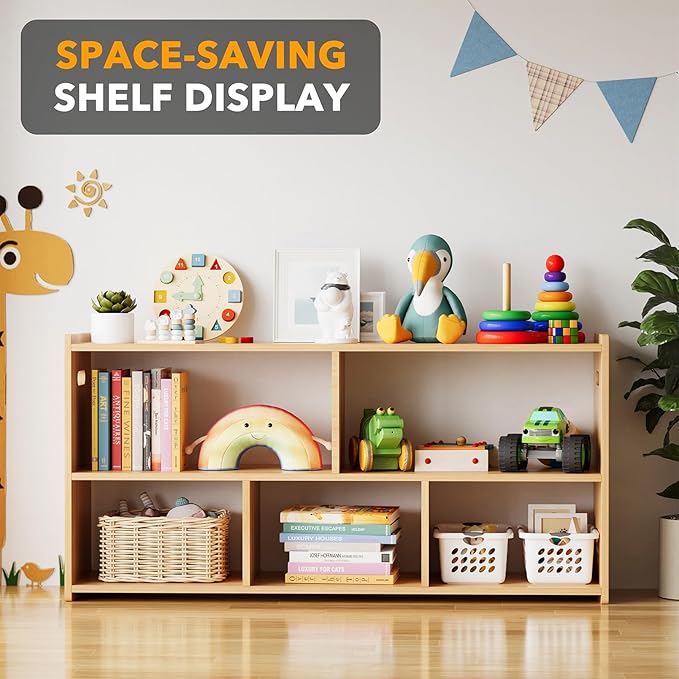 SpaceAid 5-Compartment Bookshelf, Montessori Bookcase