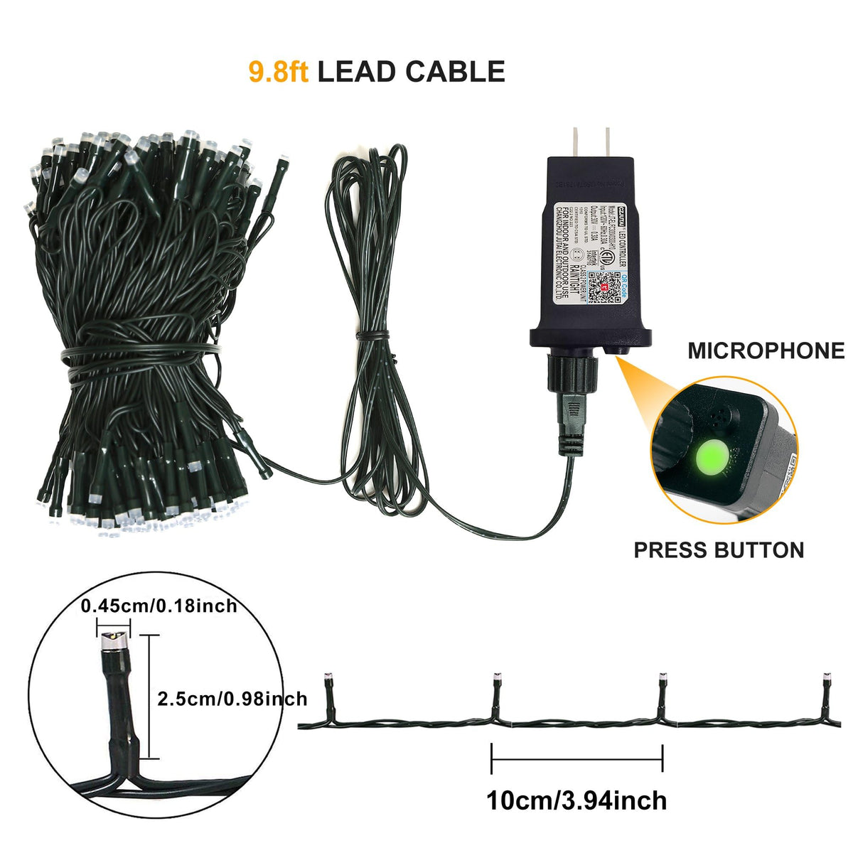 PMS Smart WiFi LED Christmas Lights, APP-Controlled RGB Fairy String Lights, Ideal for Xmas Tree, Garden, Home, Party, Halloween Festival Deco (33ft-100LED)