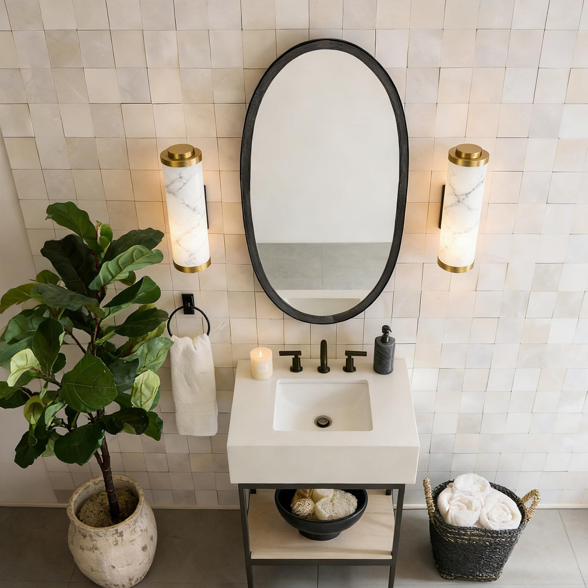14" Gold Alabaster Wall Sconce, 3000k Warm Indoor/Outdoor Light Led wall Light, Art Deco Wall Lamp for Living Room, Bedroom, Bathroom, Hallway, and Stairs