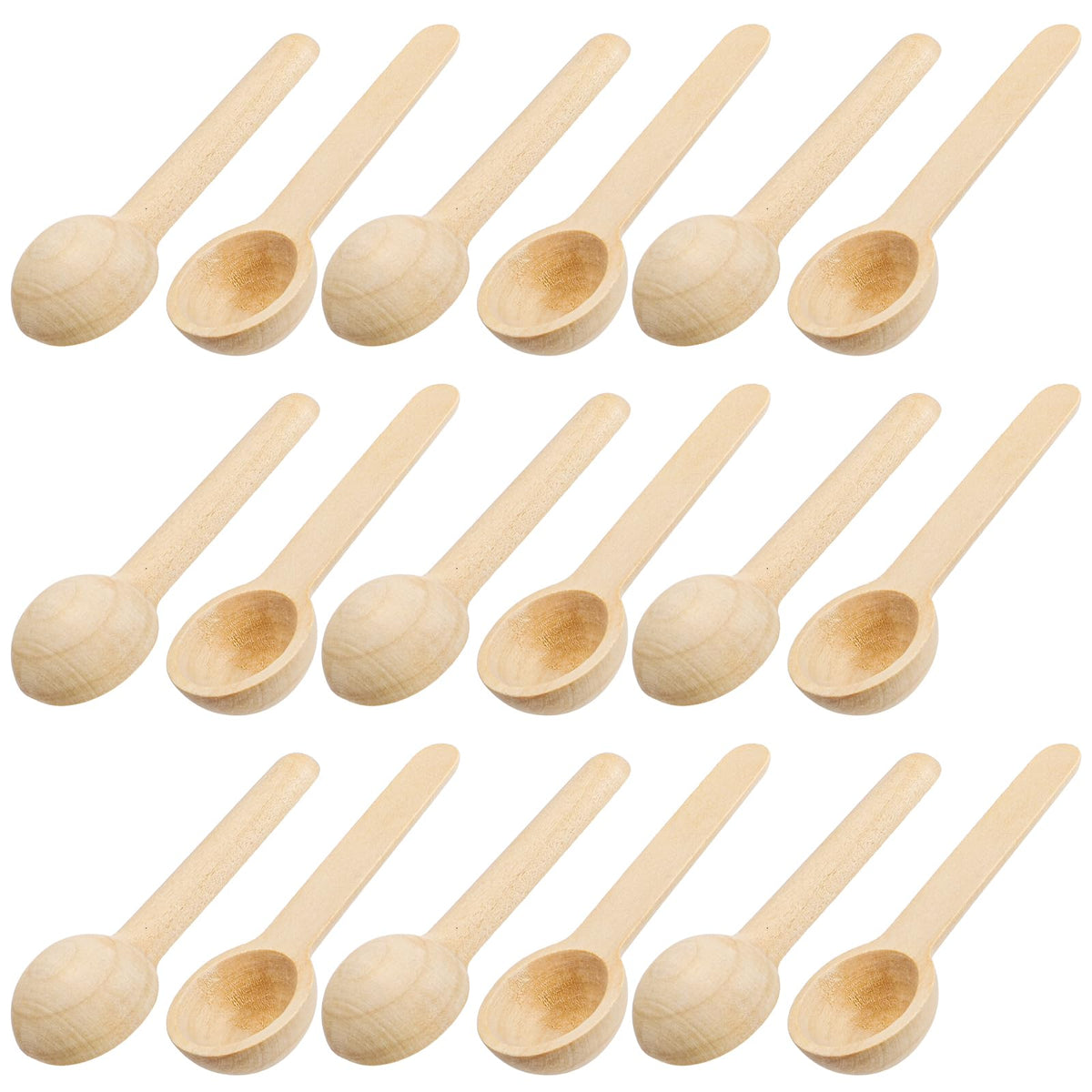 Tebery 60PCS Mini Wooden Spoons Small Bath Salt Spoon Candy Spoon Baby Spoon for Spice Jars Seasoning Honey Coffee