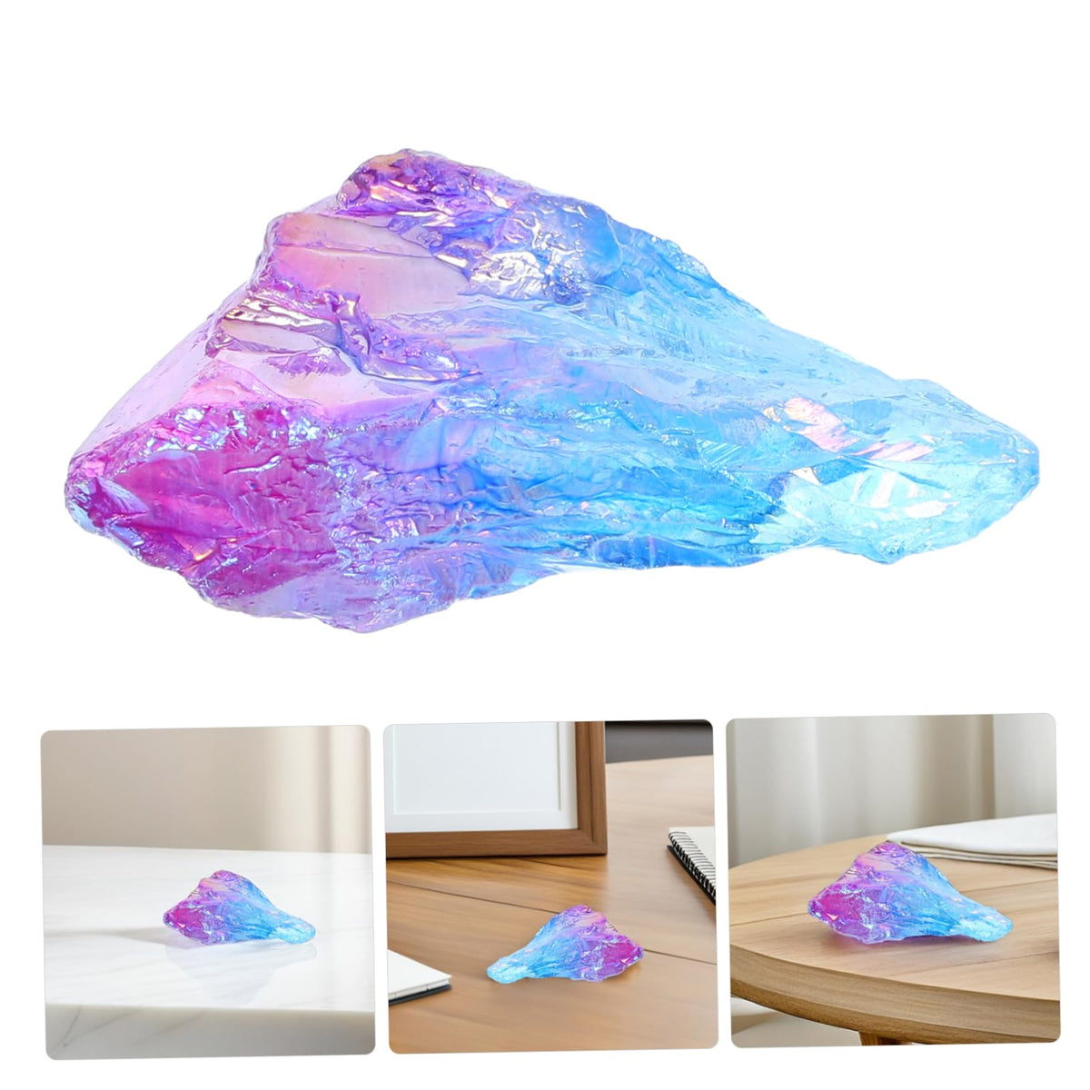 YOSADIER Natural Crystal Stone Column Ornament 2.16 Inch Clear Decorative Art Craft for Home Office Desktop Meditation and Collectible Gift