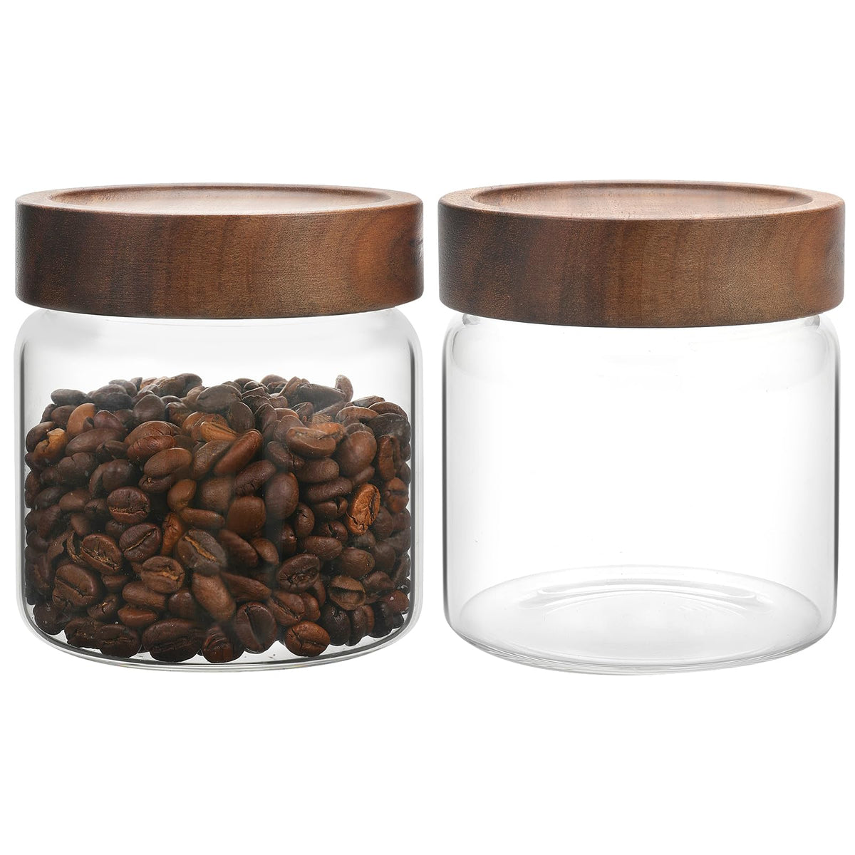 OULOVECO Small Glass Jars With Lids 16oz Spice Jars with Screw Lids Kitchen Clear Glass Storage Canister Container for Salt Herbs Cinnamon Coffee Seasoning Candy Cookie Tea (16oz(500ml)-2 pack)