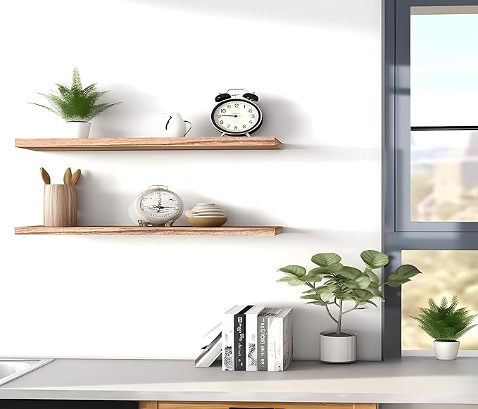 YYWUOJJ Wood Floating Shelves for Wall Decor, Rustic Wall Shelves for Bedroom