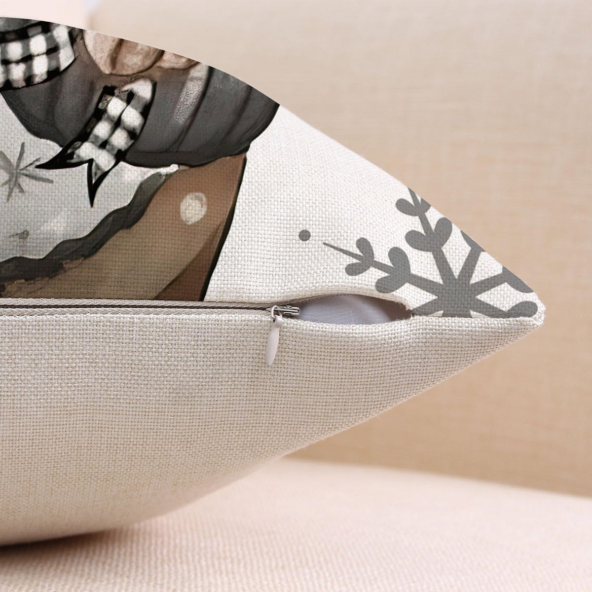 Coeufuedy Christmas Stripe Pillow Covers 18x18 Inch Set of 4 Snowman Reindeer Gloves Eucalyptus Winter Holiday Decorative Farmhouse Cushion Covers for Sofa Couch Living Room
