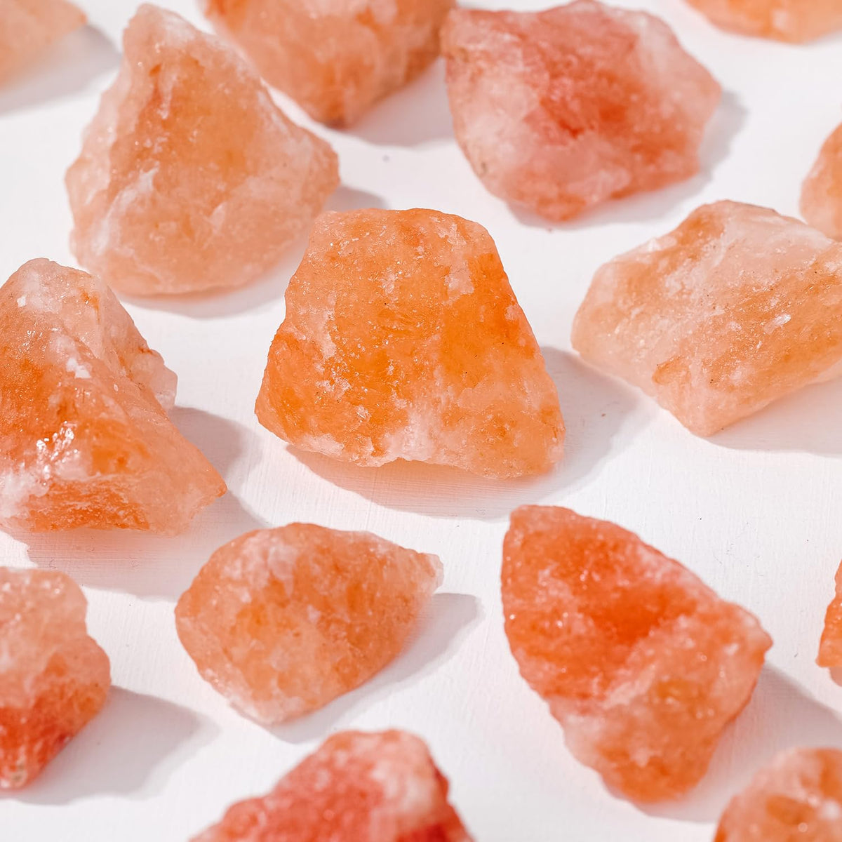 Apengshi Orange Salt Raw Crystals 2PCS Natural Rough Rocks Healing Crystal and Stones DIY Raw Stones Meditation Fountain Garden Home Decor