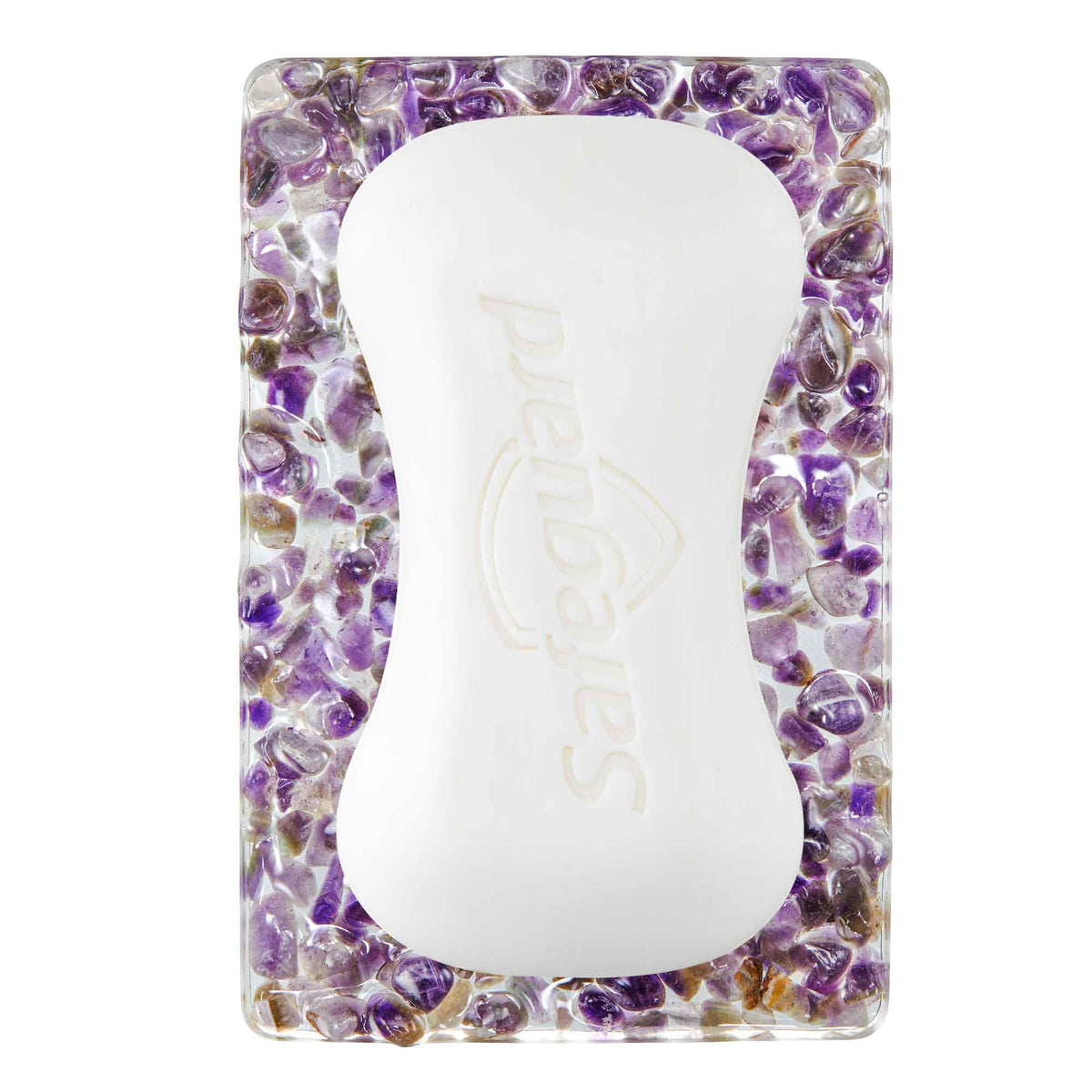 Handmade Amethyst Rectangle Bar Soap Holder Stone Pebbles Soap Dish for Shower and Bathroom Decor, Natural Soap Tray to Keep The Soap Dry Resin Kitchen Decoration Accessories (Amethyst)