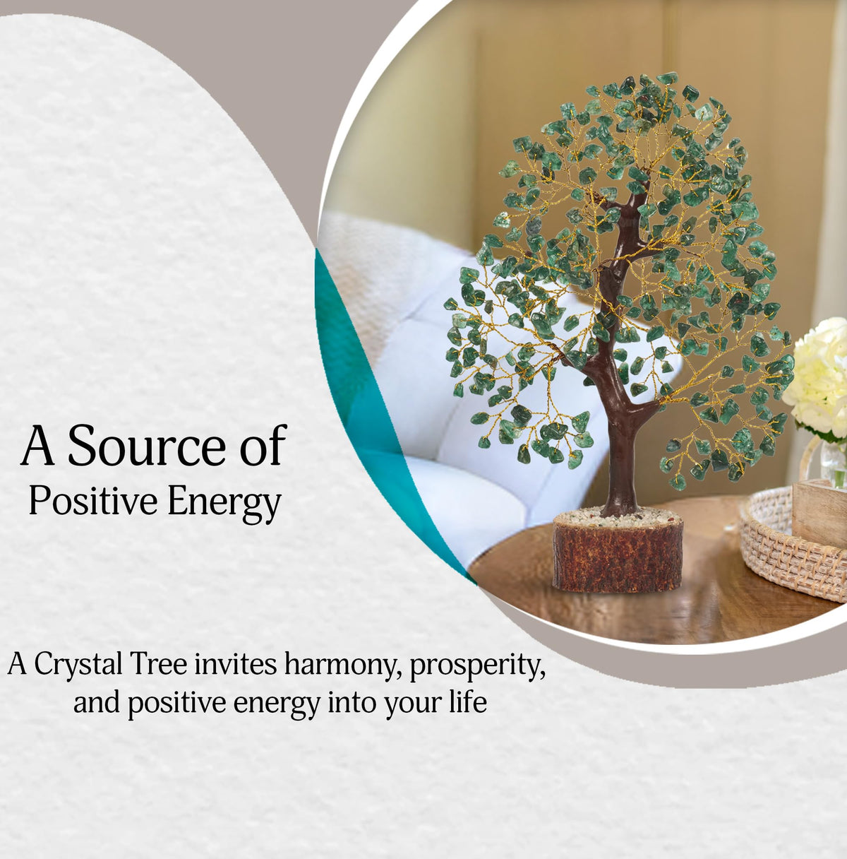 YATSKIA Green Aventurine Crystal Tree of Life - Gem Tree - Good Luck Meditation Stones and Crystals - Desk Decor Aesthetic - Crystal Gift for Women
