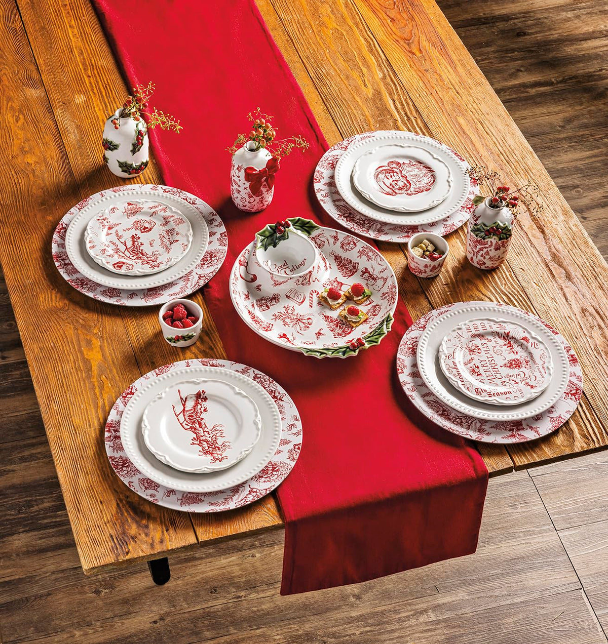 Mud Pie Christmas Good Tidings Toile Chip & Dip