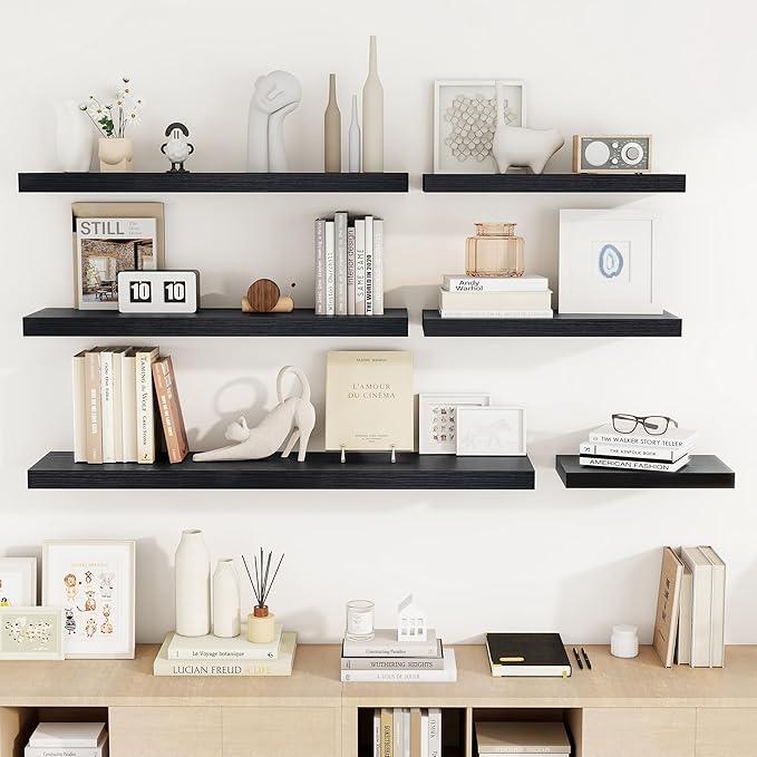 Acovy 24 Inch Floating Shelves, Wooden Shelves