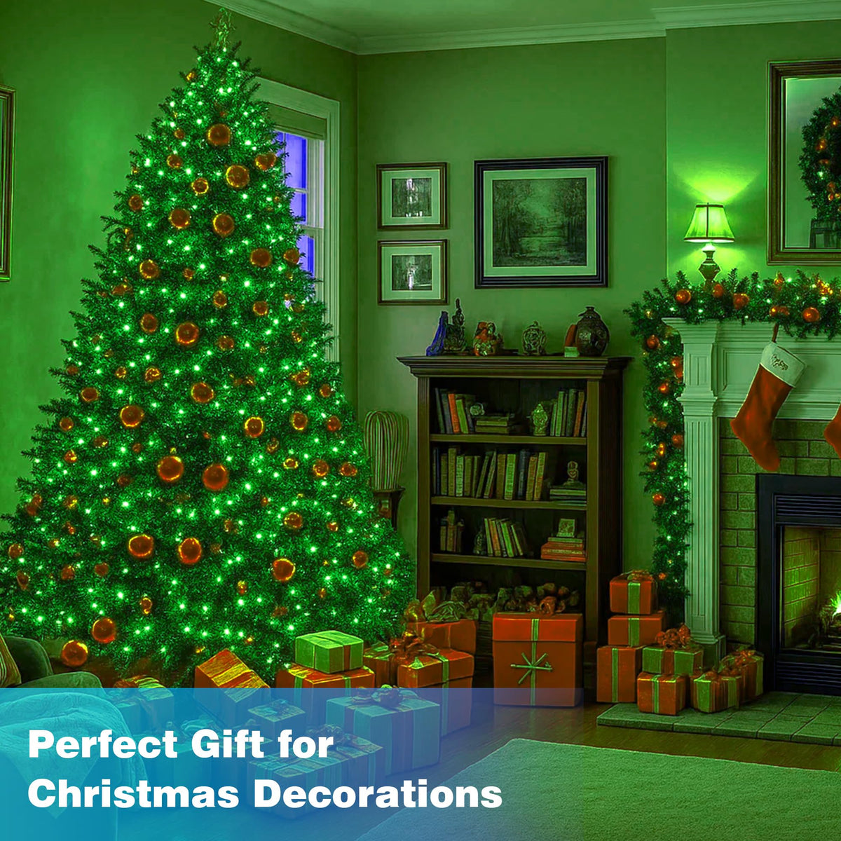Domolli Christmas Lights 500LED 164FT, Waterproof Christmas Tree Lights with 8 Modes, Remote Control 3 Timers & Memory Function Xmas Decorations for House and Holiday (Green)