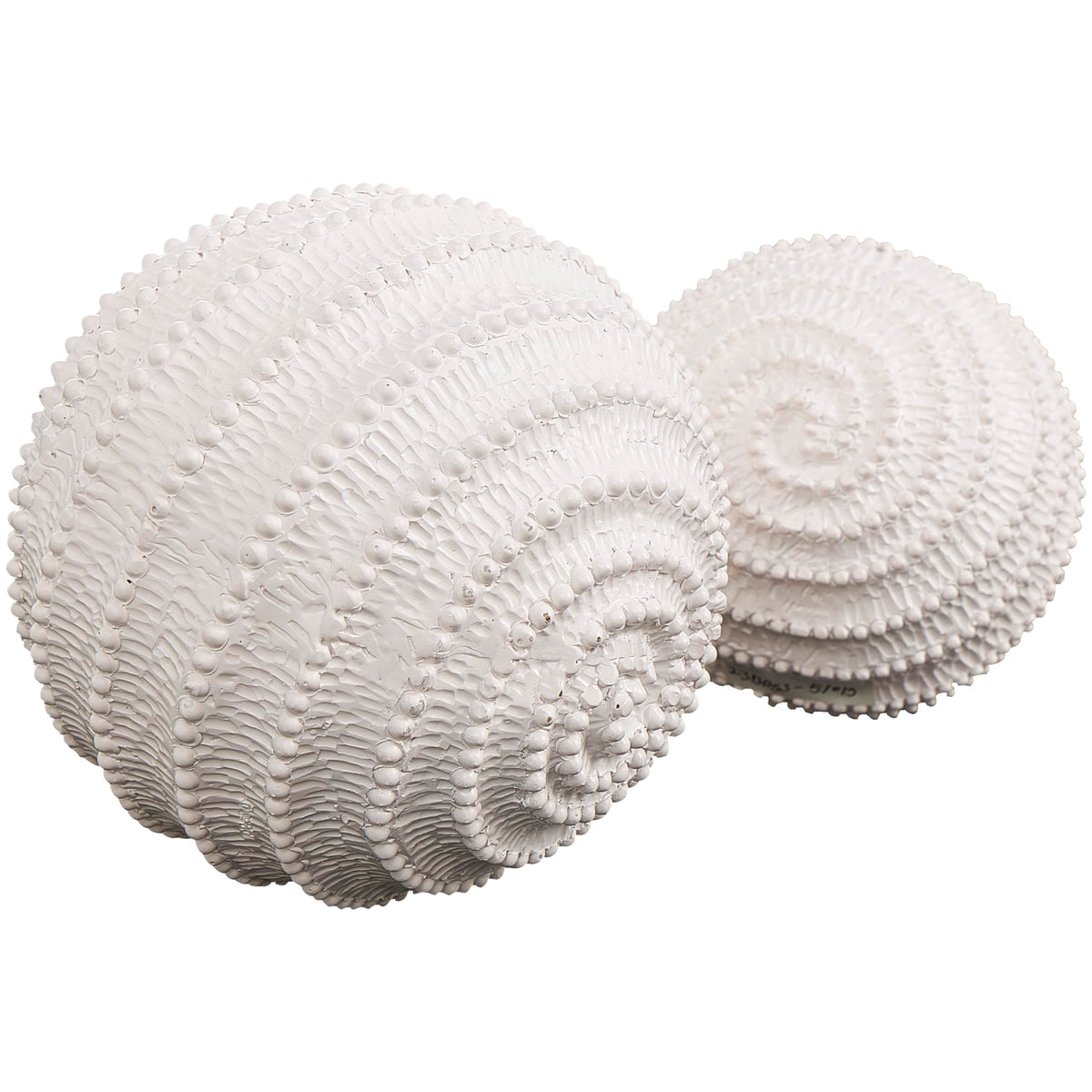 Deco 79 Resin Coral Decorative Sculpture Textured Home Decor Statues with Dimensional Ball Details, Set of 2 Accent Figurines 6", 5" H, Cream