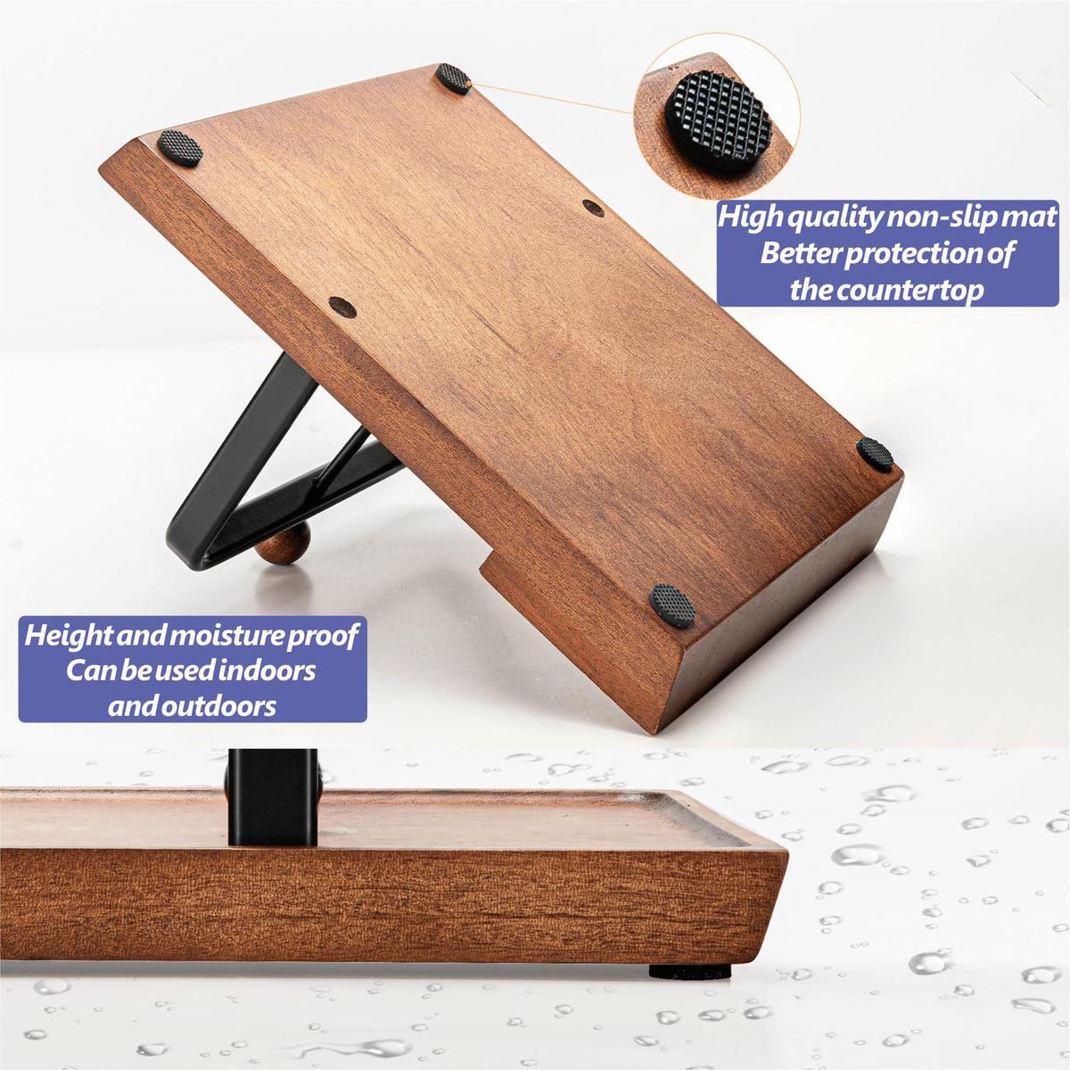 Wooden Napkin Holder – Multifunctional Napkin Holder for Table & Kitchen, Includes Space for Condiments – Perfect for Home, Kitchen, and Holiday Gatherings