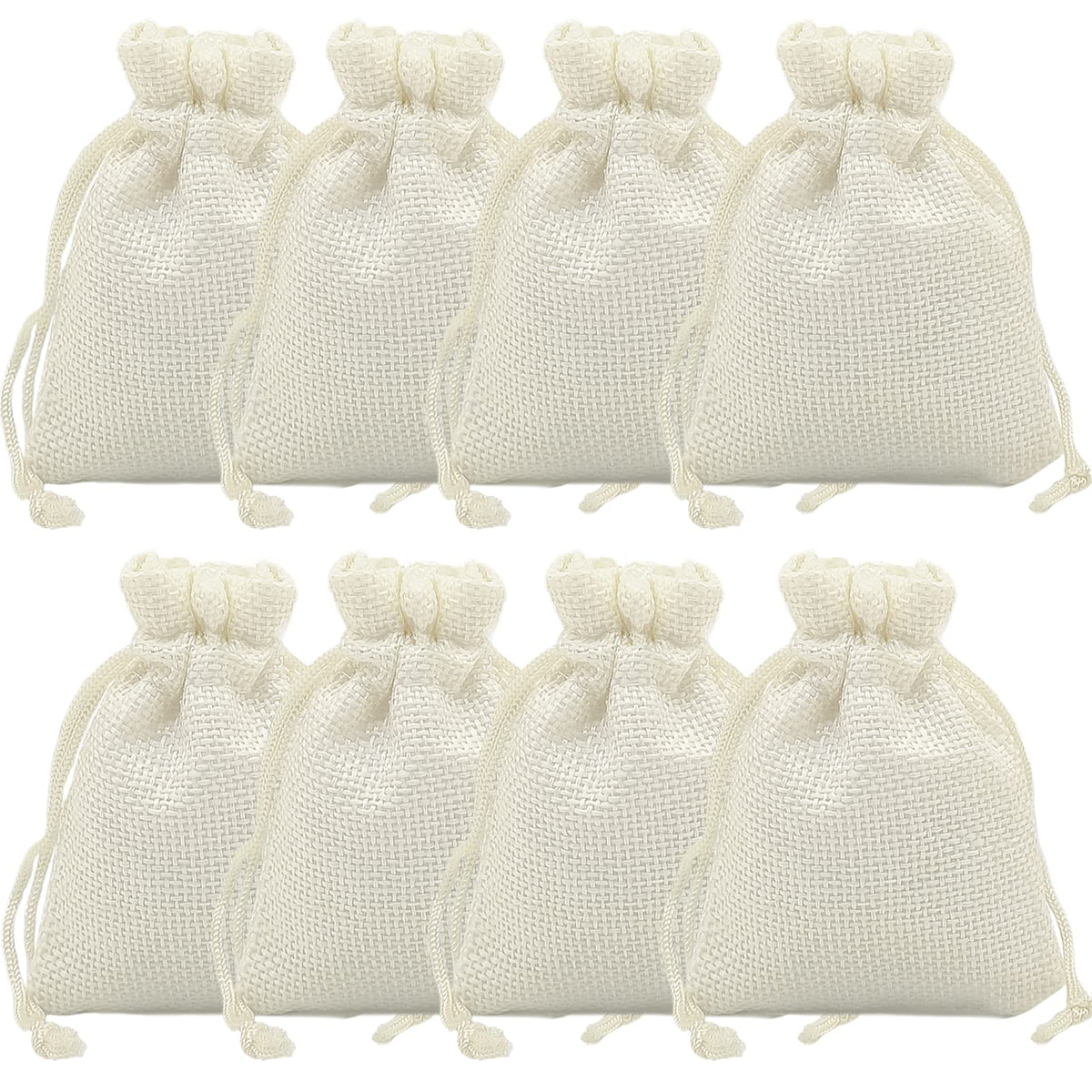 AICHLO 50PCS Burlap Gift Bags with Drawstring,Linen Candy Goodies Bag for Christmas Wedding Party and DIY Craft Packing (5x7 Inch | 13x18 CM, Beige)1