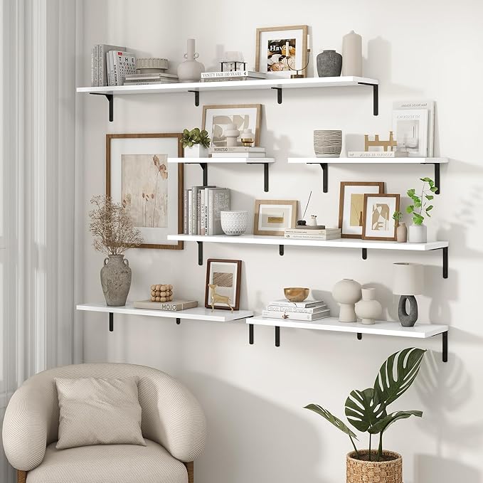 Fun Memories Deep Floating Shelves, 36W x 8D Floating Shelves Set of 2