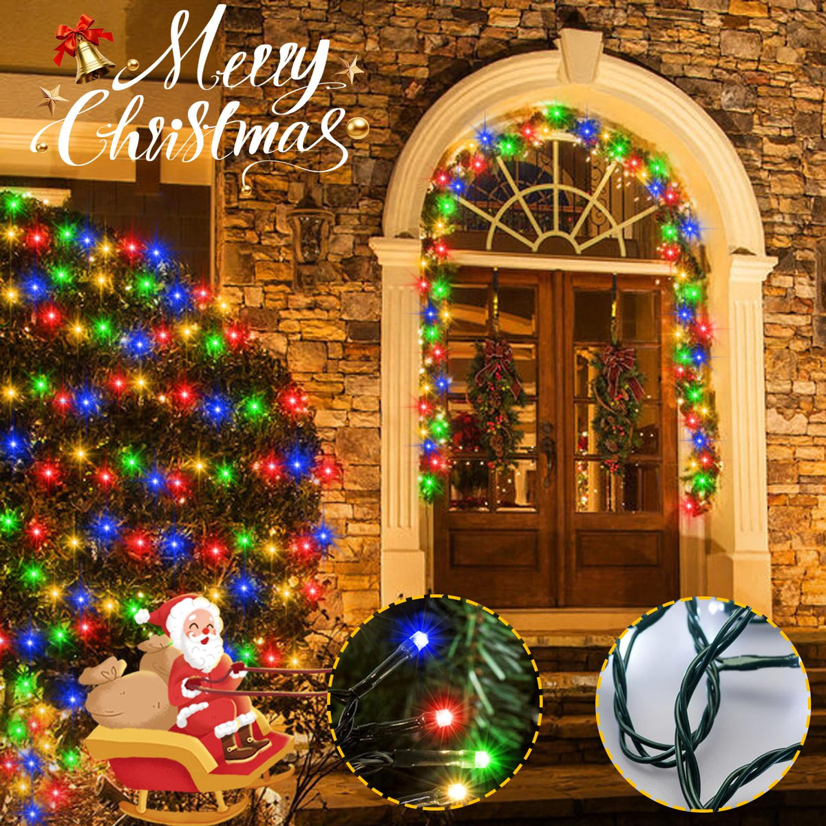 DBFAIRY 2Pack String Lights Battery Operated with Remote for Xmas,Multicolor 16.4ft