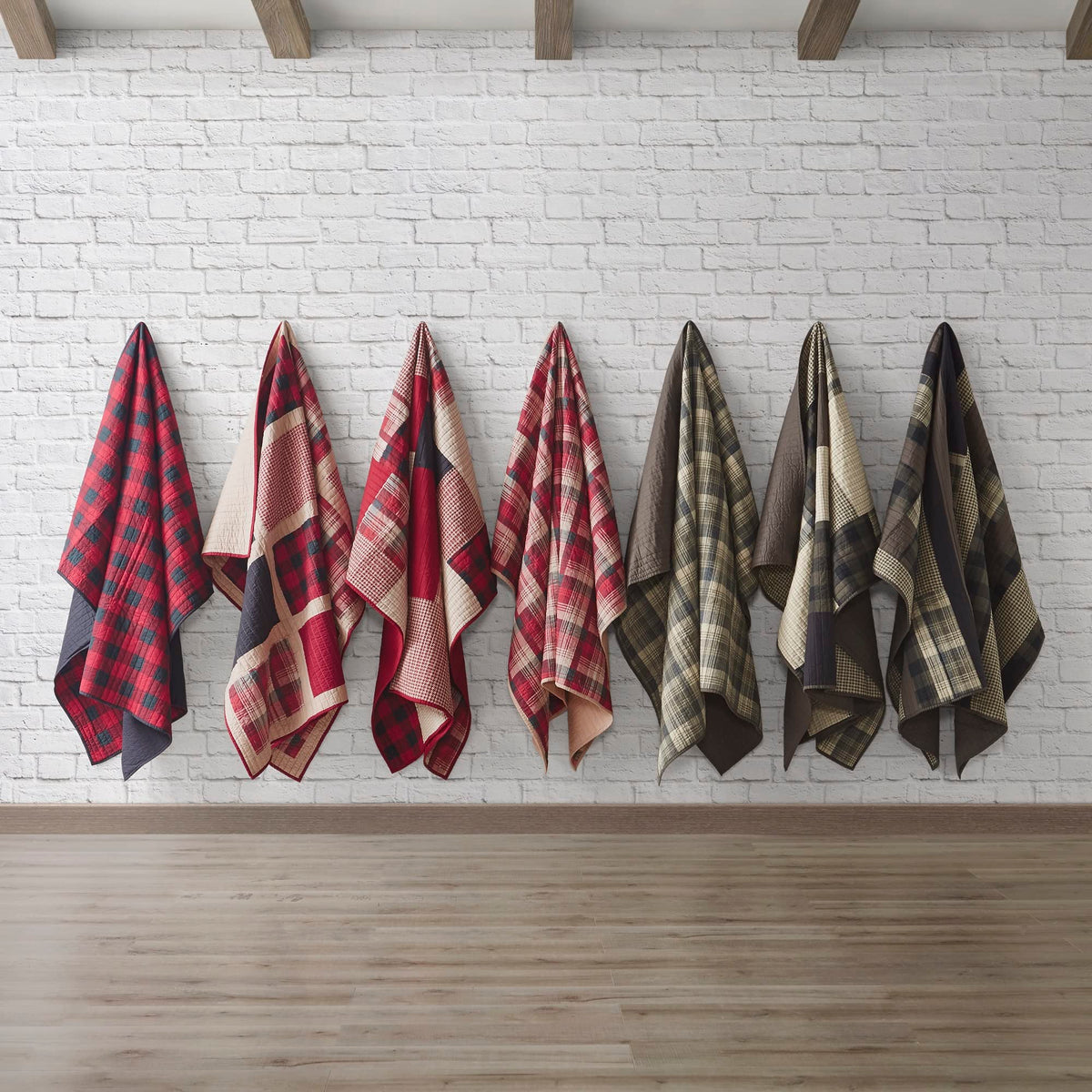 Woolrich Luxury Quilted Throw - Cabin Lifestyle, Patchwork with Moose Design All Season, Lightweight and Breathable Cozy Bedding Layer Throws for Couch Sofa, 50" W x 70" L, Sunset Red