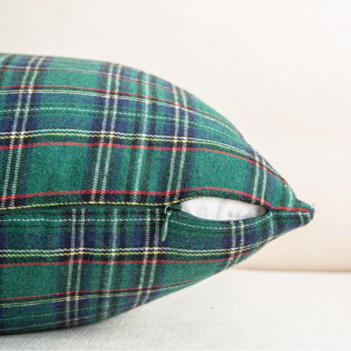 AQOTHES Pack of 2 Christmas Plaid Decorative Throw Pillow Covers Scottish Tartan Cushion Case for Farmhouse Home Holiday Decor Green and Blue, 22 x 22 Inches