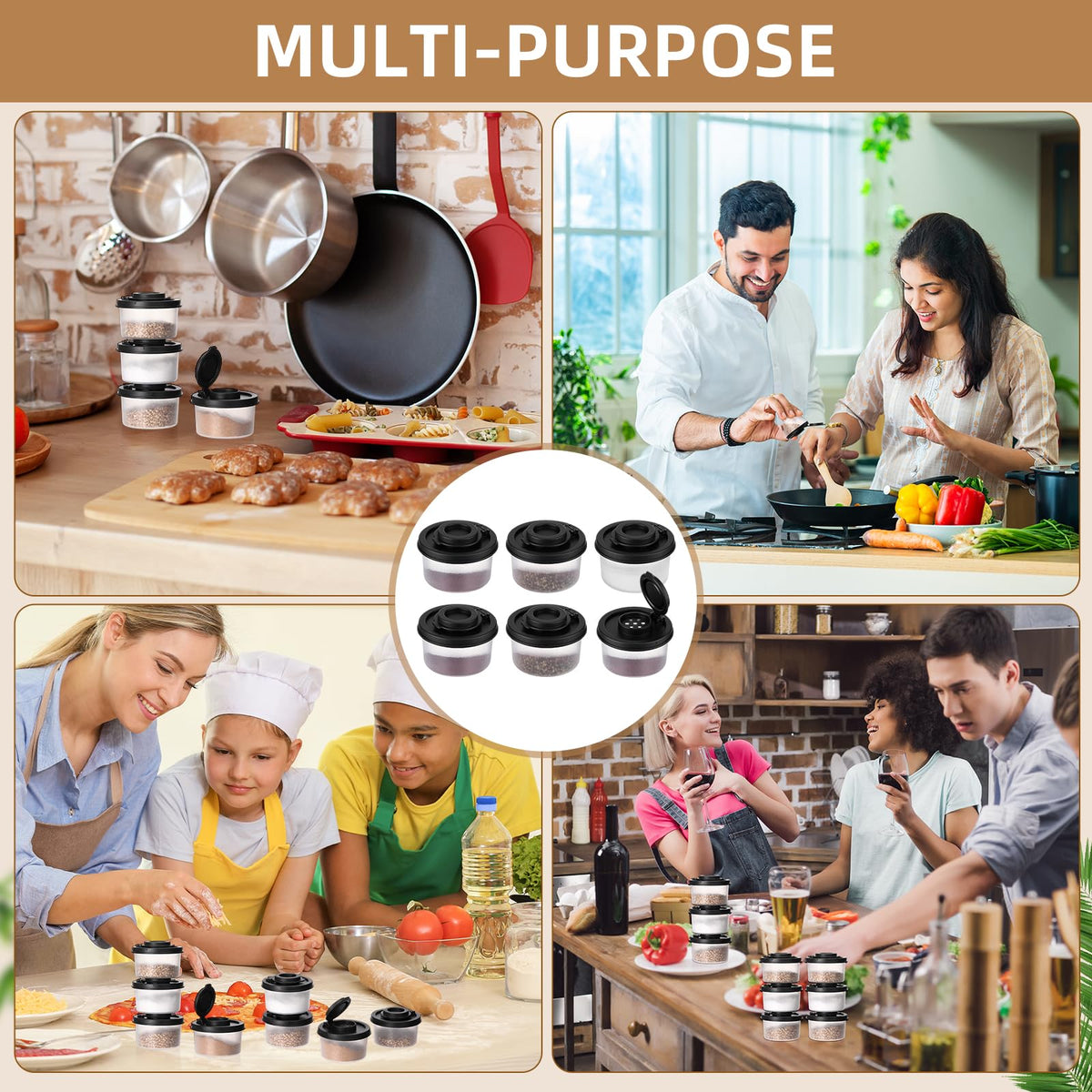 Acellegic 12 Pack Mini Salt and Pepper Shakers Moisture Proof Set Lids Plastic Airtight Dispenser for Camping Picnic Outdoors Kitchen Lunch Boxes Travel Spice(Black)