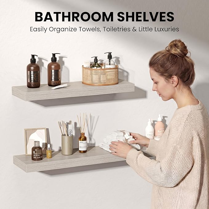 Fun Memories 55Inch Long Floating Shelves, 8 Inch Deep Shelves