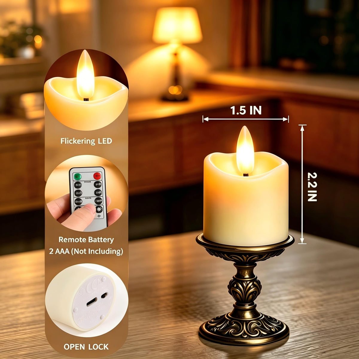Rechargeable Flameless Tea Light Candles with Timer Remote, 1.5"x2.2" Electric Fake Flickering Votive Candles for Aniversary Wedding Centerpiece Table Decor Funeral Halloween Christmas (6 Pack)